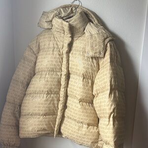 NWOT Rotate Beige Logo Puffer Jacket